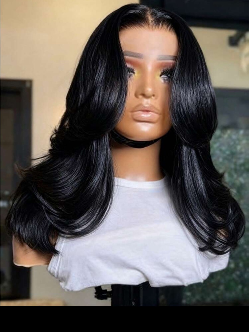 Black Layered Lace Front Wig - Women Hair